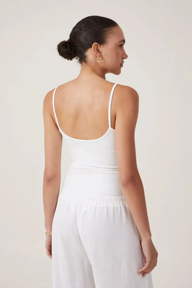 Emily Ballet Back Bodysuit Natural White Women Cotton On Tops