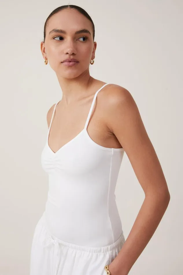 Emily Ballet Back Bodysuit Natural White Women Cotton On Tops