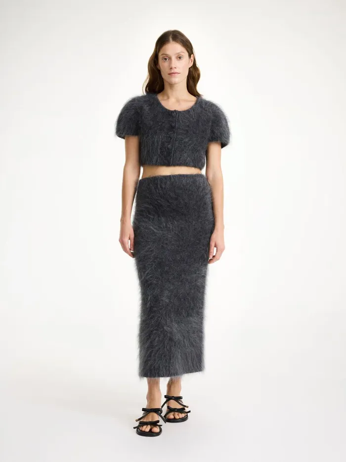 Estille Midi Skirt Jet Grey Women By Malene Birger Knitwear