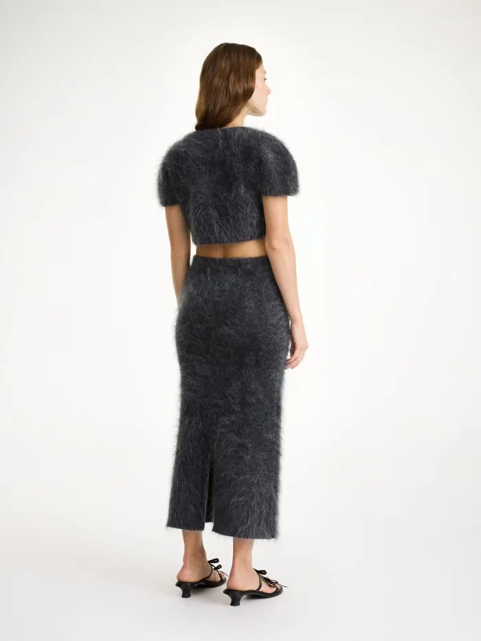 Estille Midi Skirt Jet Grey Women By Malene Birger Knitwear