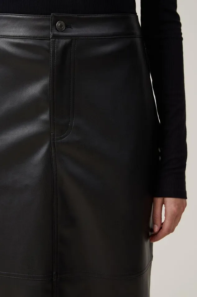 Faux Leather Maxi Skirt Black Women Cotton On Skirts