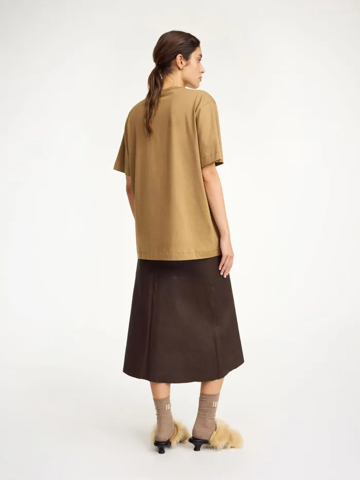 Fayeh Organic Cotton TShirt Light Brown Women By Malene Birger Tops and Blouses