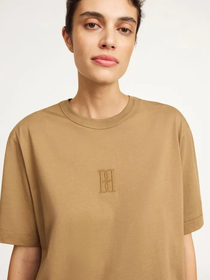 Fayeh Organic Cotton TShirt Light Brown Women By Malene Birger Tops and Blouses
