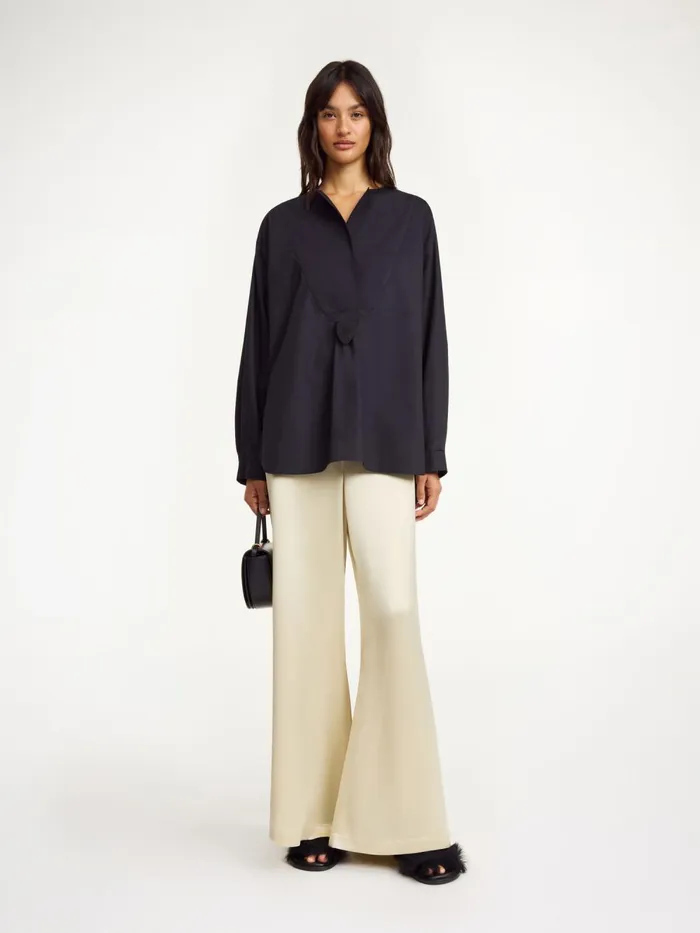Fayette Organic Cotton Shirt Black Women By Malene Birger Tops and Blouses