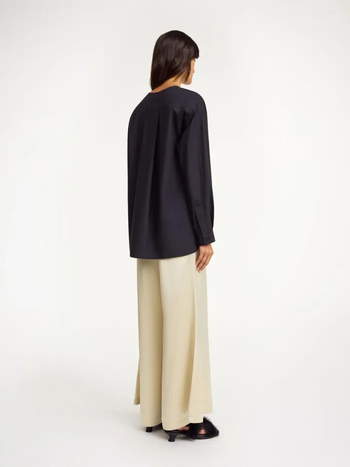 Fayette Organic Cotton Shirt Black Women By Malene Birger Tops and Blouses