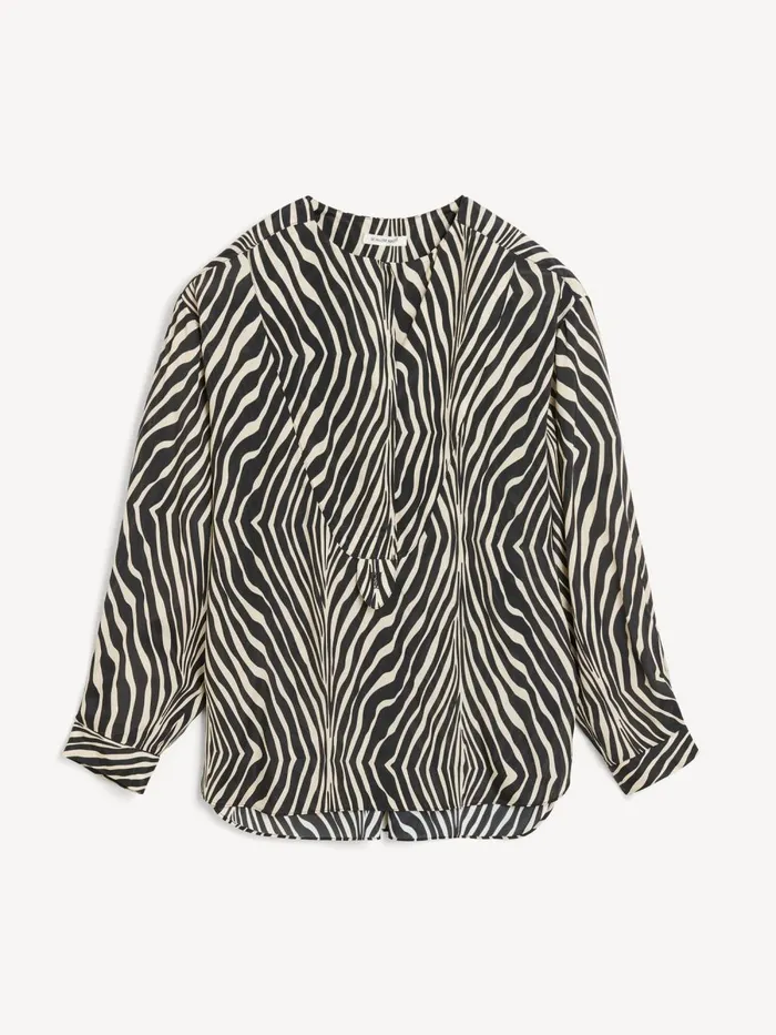 Fayette SilkBlend Shirt Zebra Women By Malene Birger Tops and Blouses