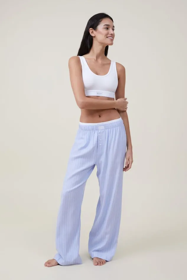 Flannel Boyfriend Boxer Pant Blue Pinstripe Women Cotton On Pajamas