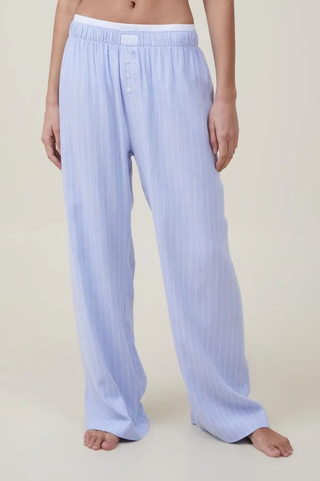 Flannel Boyfriend Boxer Pant Blue Pinstripe Women Cotton On Pajamas
