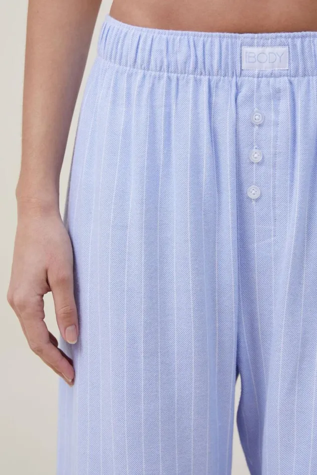 Flannel Boyfriend Boxer Pant Blue Pinstripe Women Cotton On Pajamas