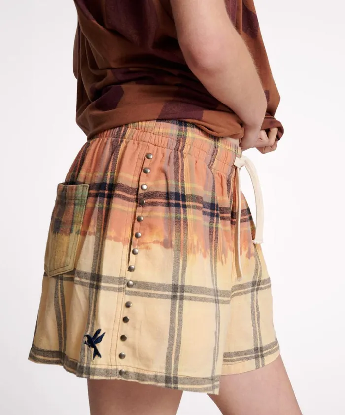 FLANNEL STUDDED BOXER SHORTS Women One Teaspoon Bottoms FLANNEL STUDDED BOXER SHORTS Women One Teaspoon Bottoms