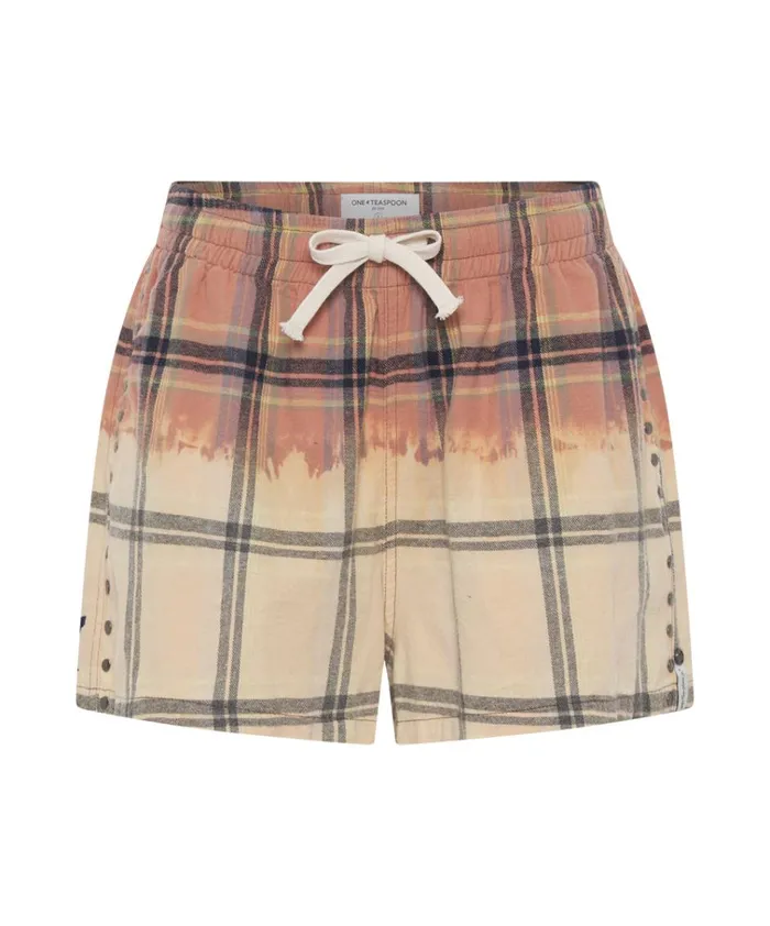FLANNEL STUDDED BOXER SHORTS Women One Teaspoon Bottoms FLANNEL STUDDED BOXER SHORTS Women One Teaspoon Bottoms