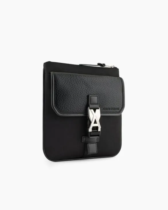 Flat Shoulder Bag With Logo Black Men Armani Crossbody Bags Flat Shoulder Bag With Logo Black Men Armani Crossbody Bags