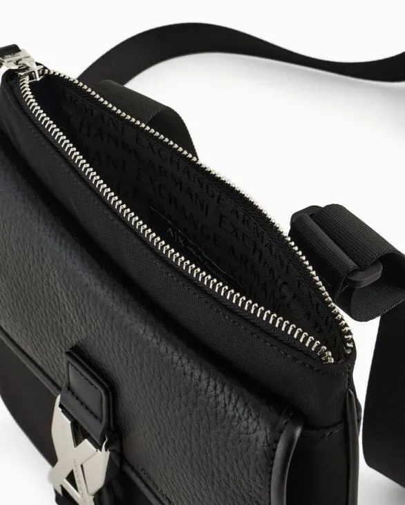 Flat Shoulder Bag With Logo Black Men Armani Crossbody Bags Flat Shoulder Bag With Logo Black Men Armani Crossbody Bags