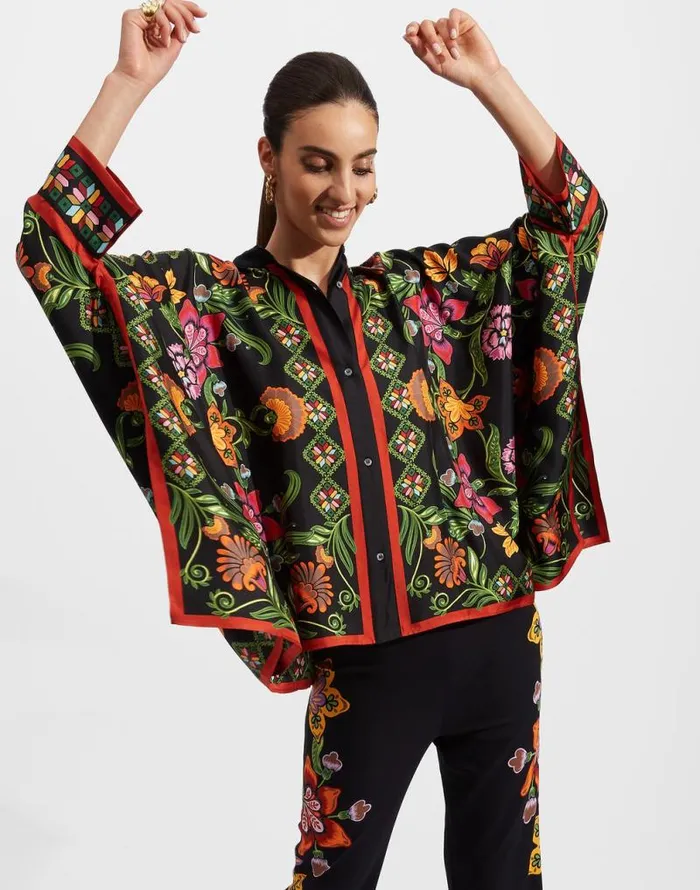 Foulard Shirt Place Folk Flowers Nero Place Women La Double J Shirts and Tops Foulard Shirt Place Folk Flowers Nero Place Women La Double J Shirts and Tops