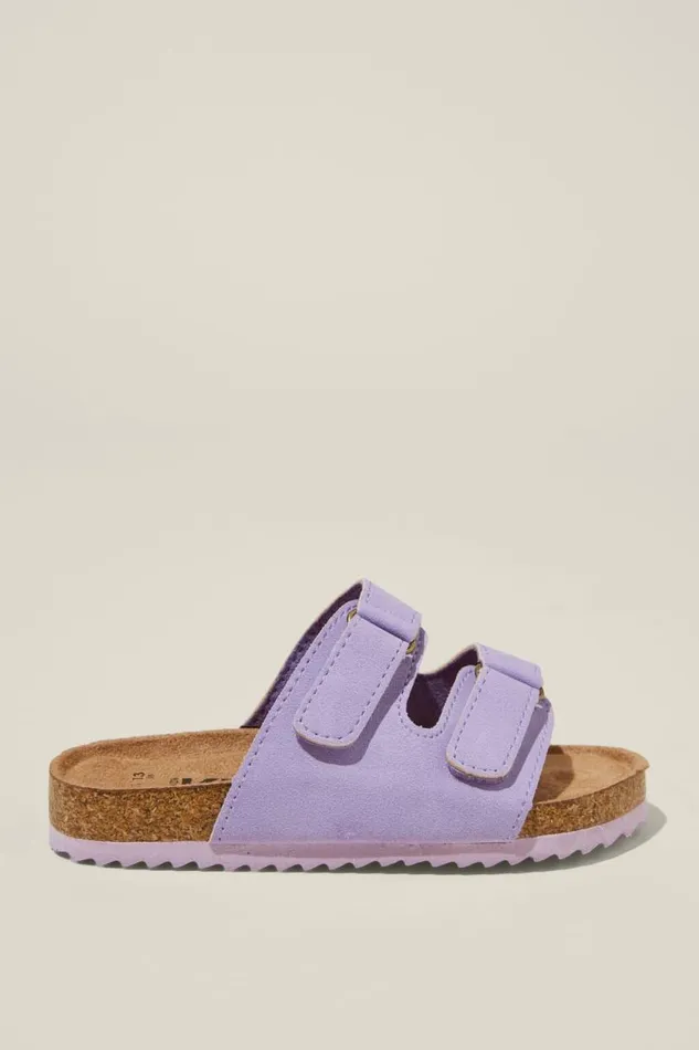 Frankie Double Strap Slide Lilac Drop Girls Cotton On Flats and Sandals