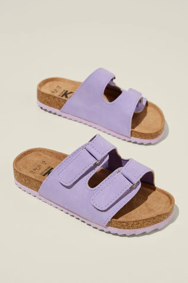 Frankie Double Strap Slide Lilac Drop Girls Cotton On Flats and Sandals Frankie Double Strap Slide Lilac Drop Girls Cotton On Flats and Sandals