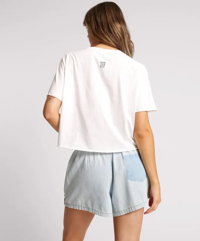FREE LOVE CROPPED TEE Women One Teaspoon Basic Tees FREE LOVE CROPPED TEE Women One Teaspoon Basic Tees