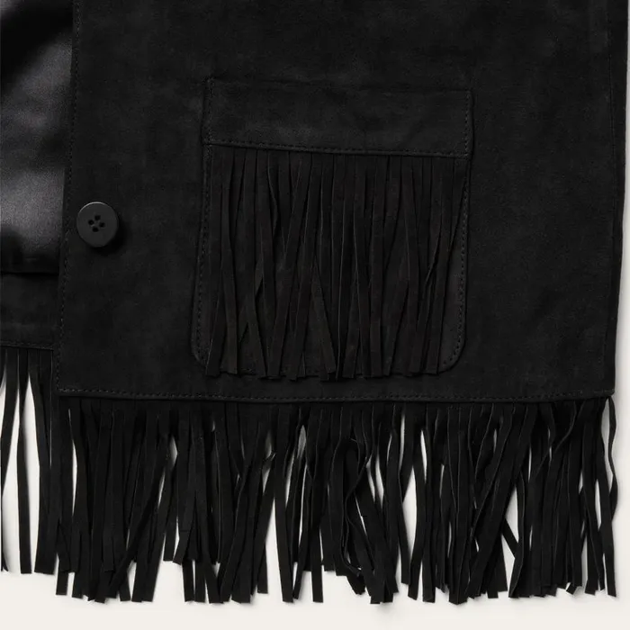 Fringe Suede Jacket Black Women Stetson Jackets