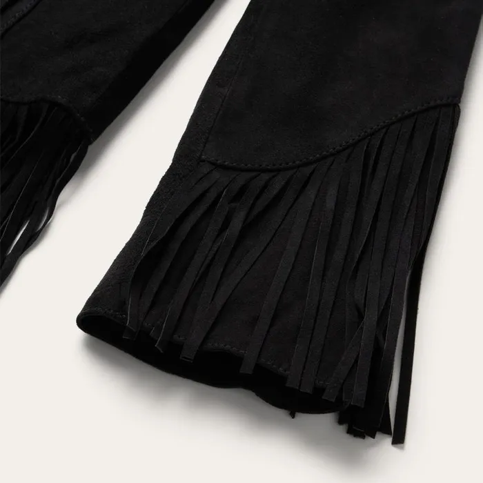 Fringe Suede Jacket Black Women Stetson Jackets