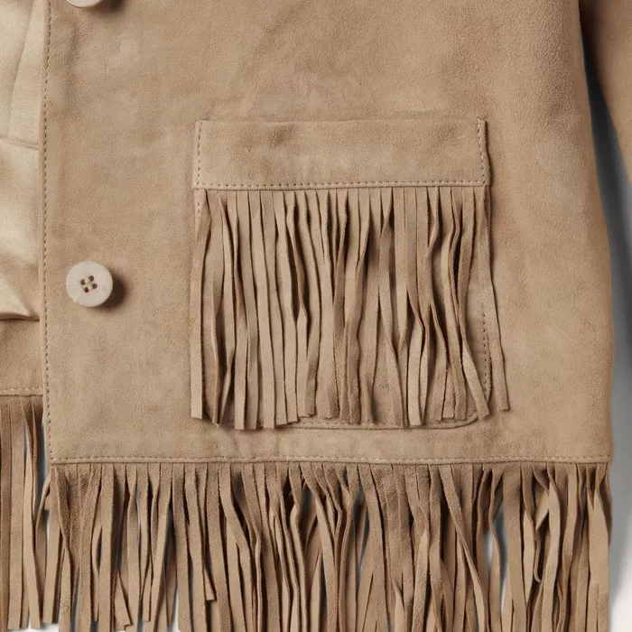 Fringe Suede Jacket Light Tan Women Stetson Fringe Jackets