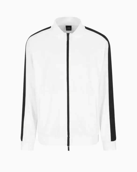 Full Zip Sweatshirt With Logo Bands White Men Armani Matching Sets