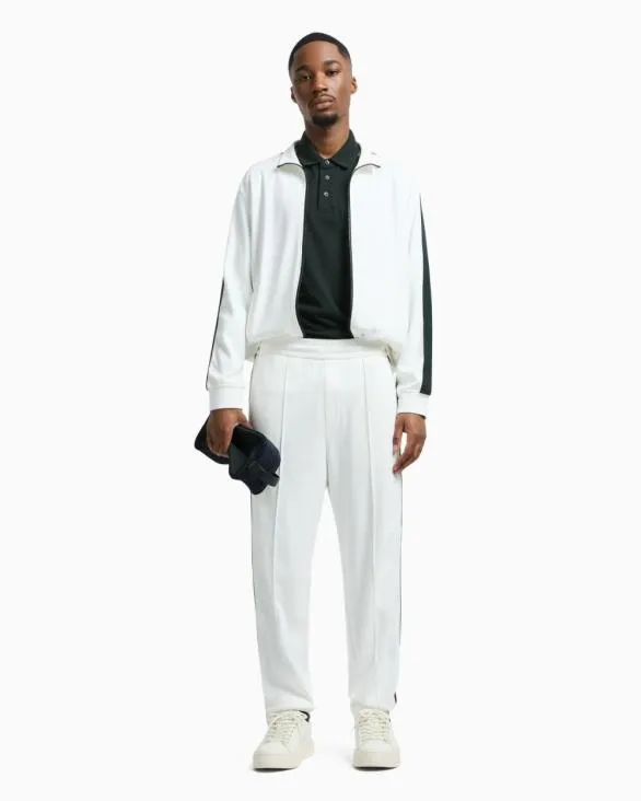 Full Zip Sweatshirt With Logo Bands White Men Armani Matching Sets Full Zip Sweatshirt With Logo Bands White Men Armani Matching Sets