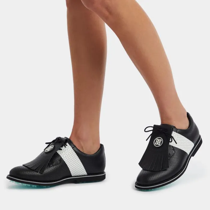 Golf Shoes Women GFORE GALLIVANTER PERFORATED LEATHER KILTIE GOLF SHOE Onyx Golf Shoes Women GFORE GALLIVANTER PERFORATED LEATHER KILTIE GOLF SHOE Onyx
