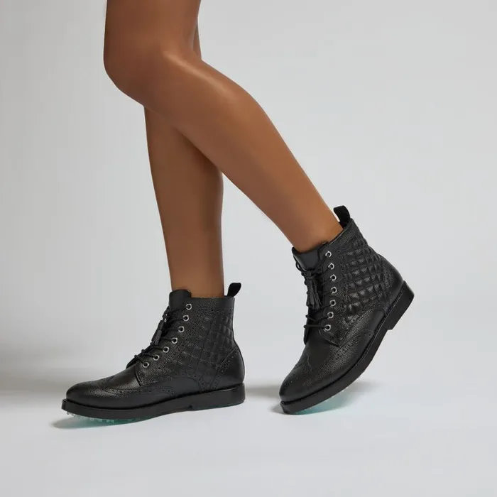 Golf Shoes Women GFORE GALLIVANTER QUILTED PEBBLE LEATHER LUXE SOLE GOLF BOOT Onyx Golf Shoes Women GFORE GALLIVANTER QUILTED PEBBLE LEATHER LUXE SOLE GOLF BOOT Onyx