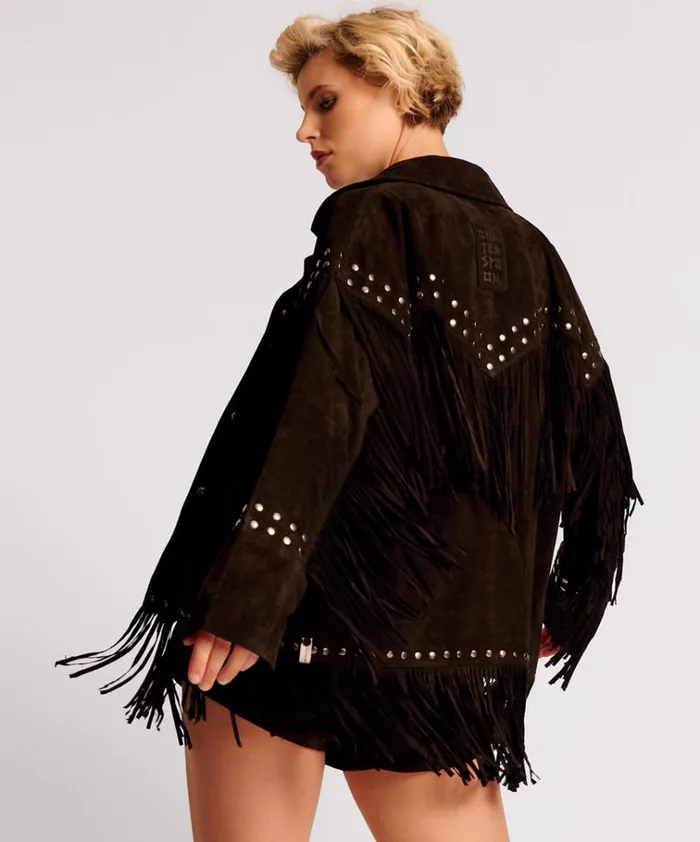 GOTHIC RODEO FRINGED SUEDE STUDDED JACKET Women One Teaspoon Jackets GOTHIC RODEO FRINGED SUEDE STUDDED JACKET Women One Teaspoon Jackets