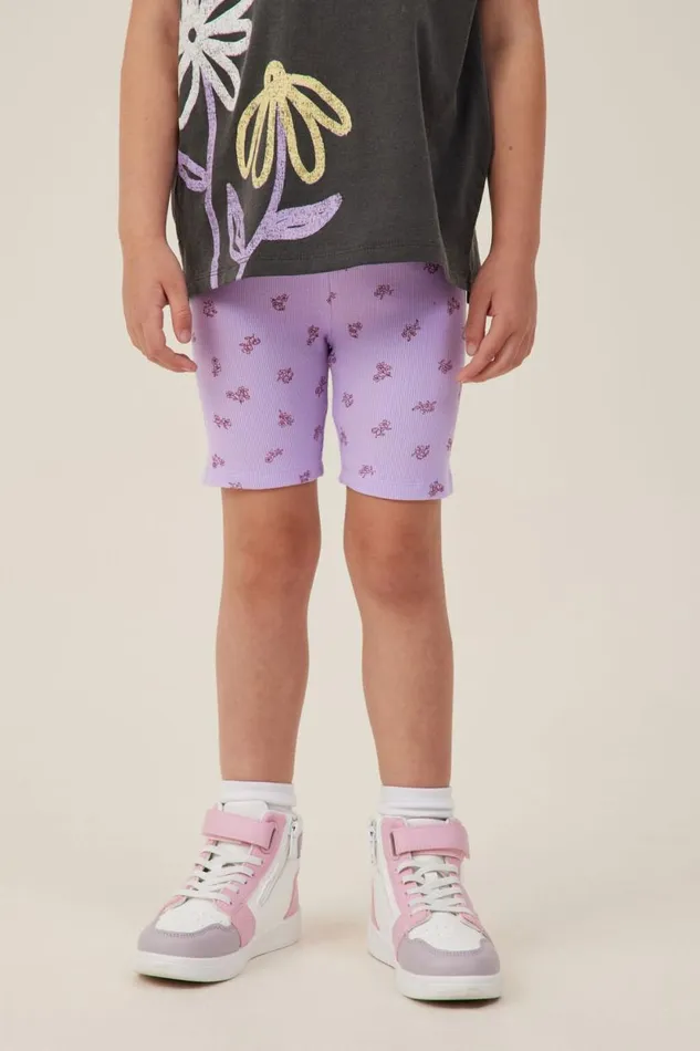Hailey Bike Short Lilac Dropbetsy Ditsy Girls Cotton On Shorts Skirts and Playsuits
