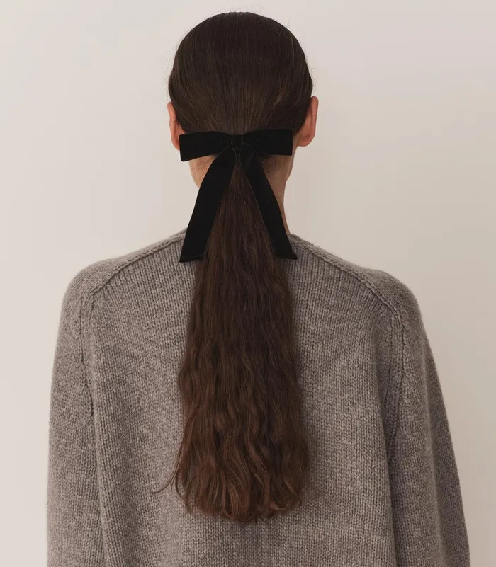 Hair Accessories Women DEN Lala Bow Barette Black Velvet