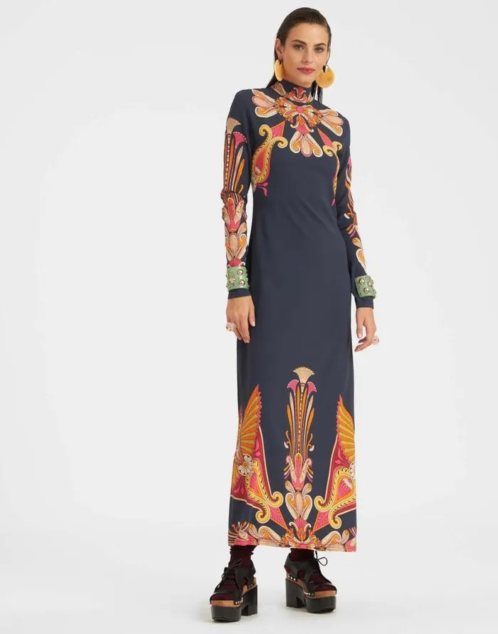 Halle Dress Totem Place Blue Women La Double J Dresses Halle Dress Totem Place Blue Women La Double J Dresses
