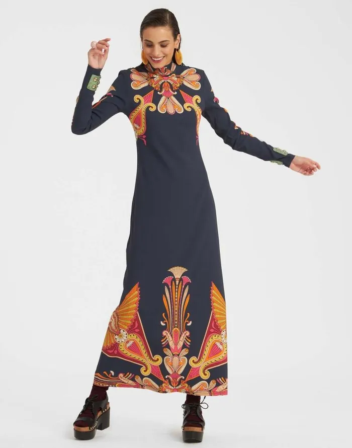 Halle Dress Totem Place Blue Women La Double J Dresses Halle Dress Totem Place Blue Women La Double J Dresses