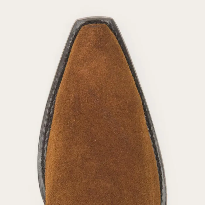 Halle Suede Fringe Side Zip Boot Brown Women Stetson Shorties