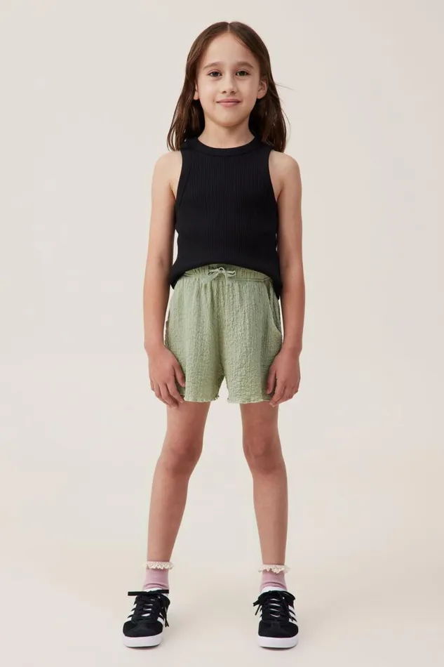 Hallie Short Deep Sage Girls Cotton On Shorts Skirts and Playsuits