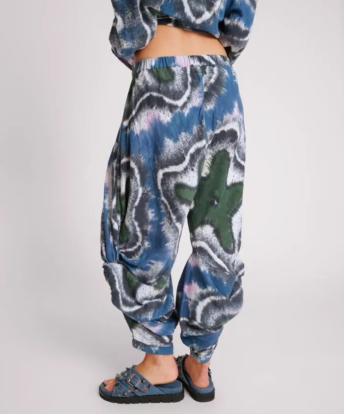 HAND PAINTED FLORAL MUSLIN GYPSY PANT Women One Teaspoon Bottoms
