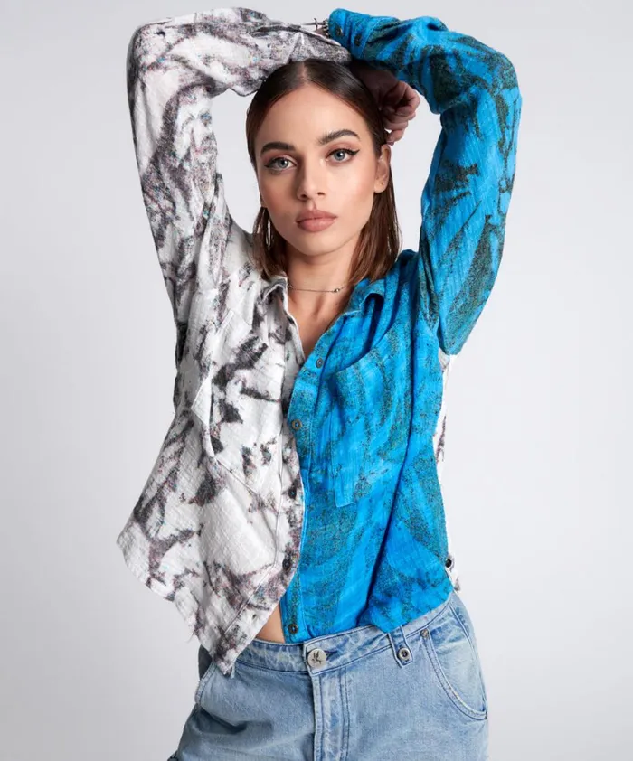 HAND PRINTED CHROMATIC SHIRT Women One Teaspoon Shirts