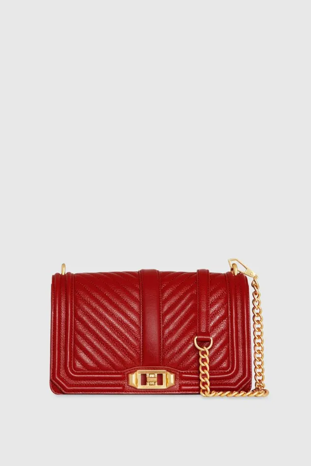 Handbags Crossbody Bags Rebecca Minkoff Chevron Quilted Love Crossbody Chili