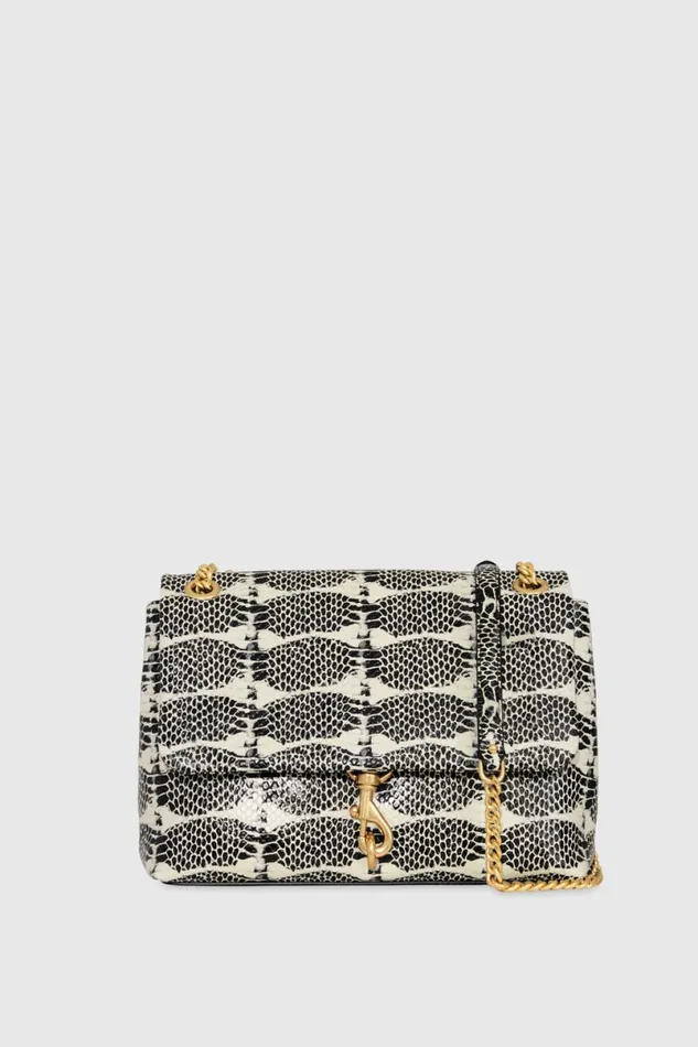 Handbags Shoulder Bags Rebecca Minkoff Edie Flap Shoulder Bag Blackwhite Snake Handbags Shoulder Bags Rebecca Minkoff Edie Flap Shoulder Bag Blackwhite Snake