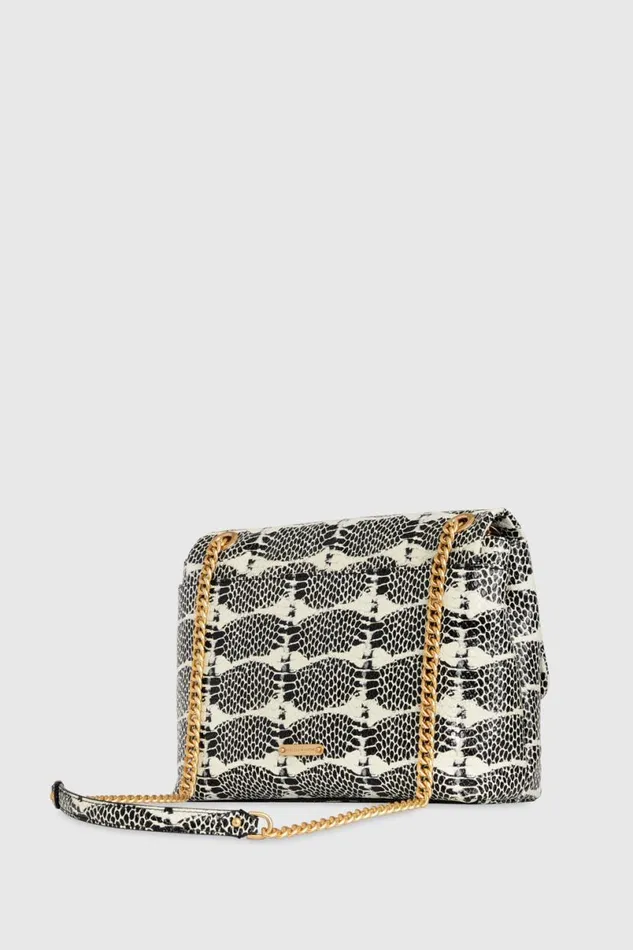 Handbags Shoulder Bags Rebecca Minkoff Edie Flap Shoulder Bag Blackwhite Snake Handbags Shoulder Bags Rebecca Minkoff Edie Flap Shoulder Bag Blackwhite Snake