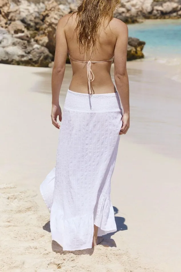 Hanky Hem Beach Maxi Skirt White Women Cotton On Skirts