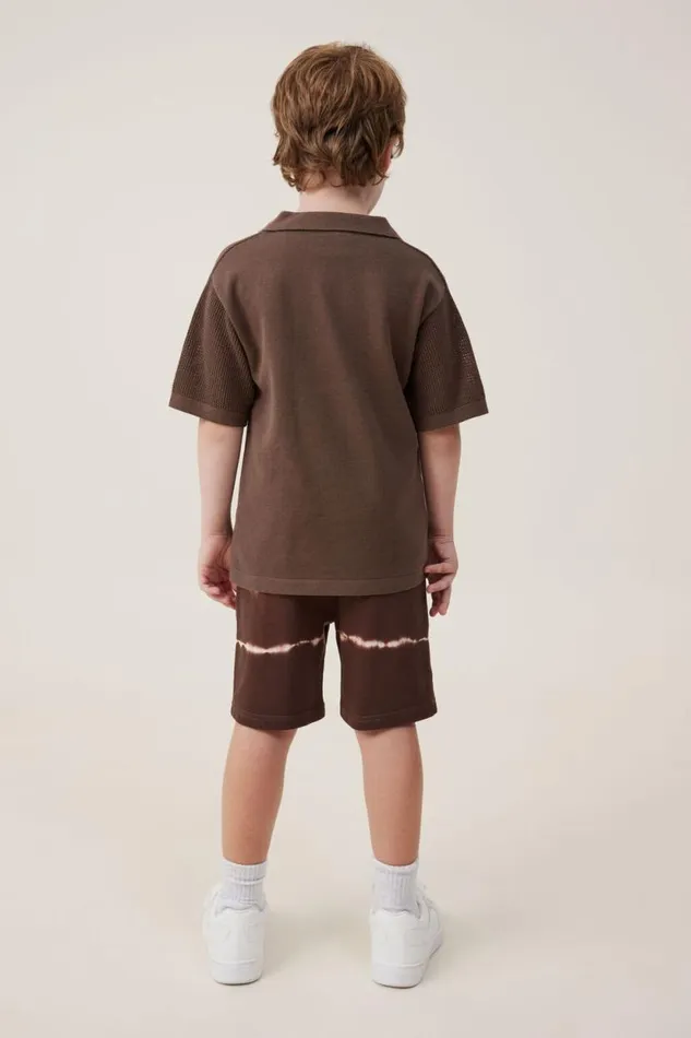 Harlow Longline Fleece Short Hot Choccyvanilla Tie Dye Boys Cotton On Shorts