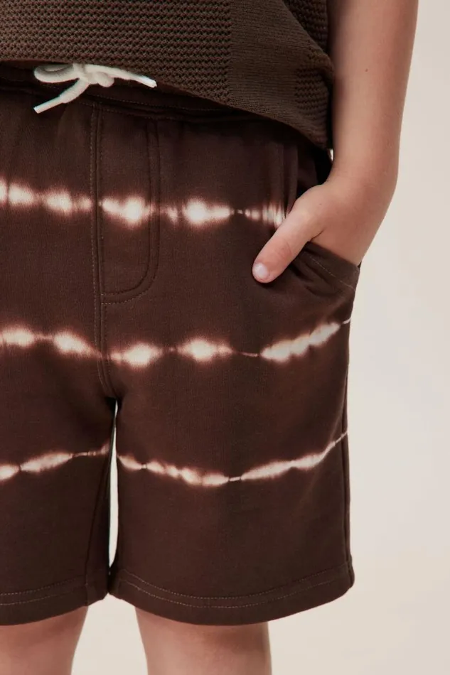 Harlow Longline Fleece Short Hot Choccyvanilla Tie Dye Boys Cotton On Shorts
