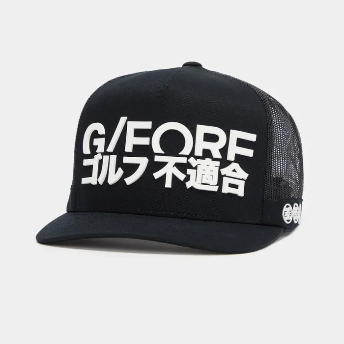 Hats Men GFORE J4 COTTON TWILL TALL TRUCKER HAT Onyx