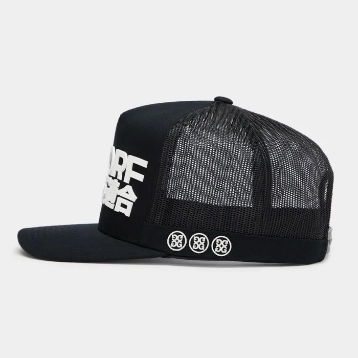 Hats Men GFORE J4 COTTON TWILL TALL TRUCKER HAT Onyx Hats Men GFORE J4 COTTON TWILL TALL TRUCKER HAT Onyx