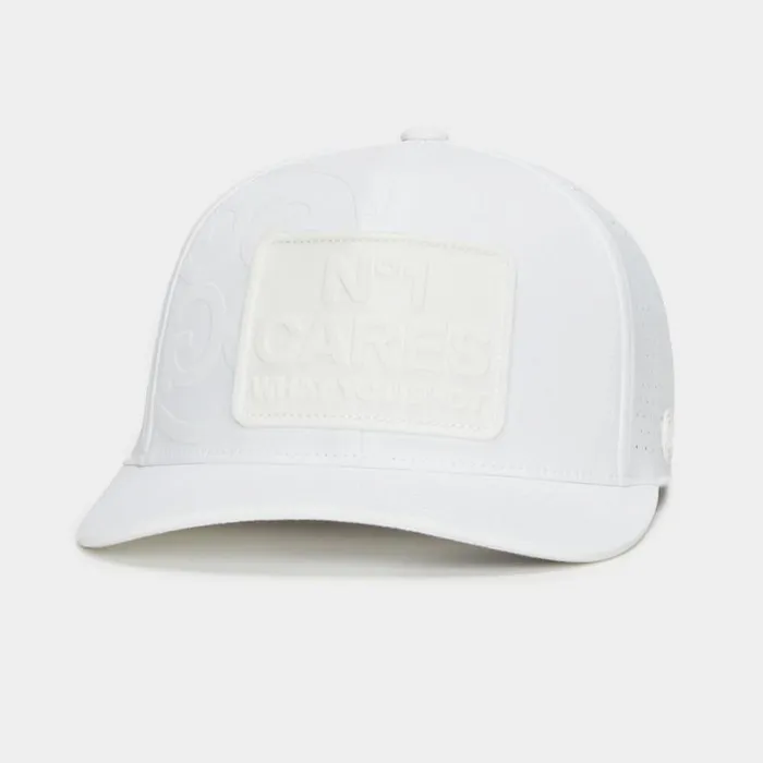 Hats MenWomen GFORE NO1 CARES PERFORATED FEATHERWEIGHT TECH SNAPBACK HAT Snow