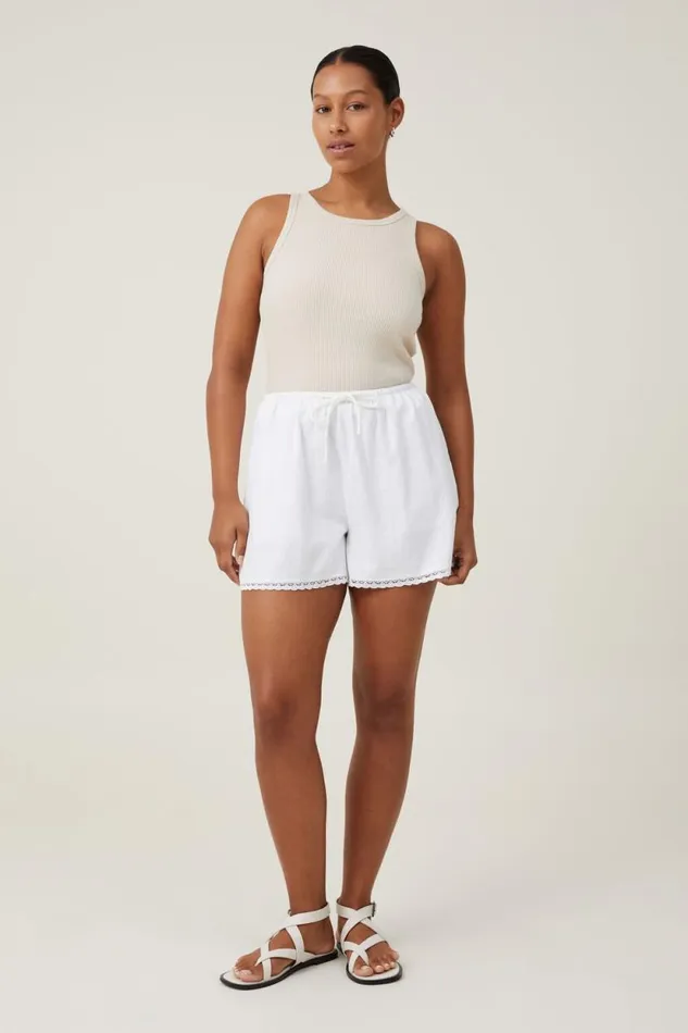 Haven Short White Lace Trim Women Cotton On Shorts