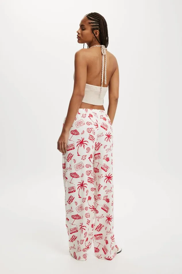 Haven Wide Leg Pant Mediterranean Escape Gardenia Women Cotton On Pants
