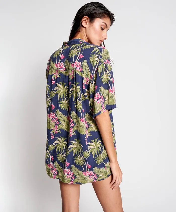 HAWAIIAN SHIRT BLUE Women One Teaspoon Shirts HAWAIIAN SHIRT BLUE Women One Teaspoon Shirts