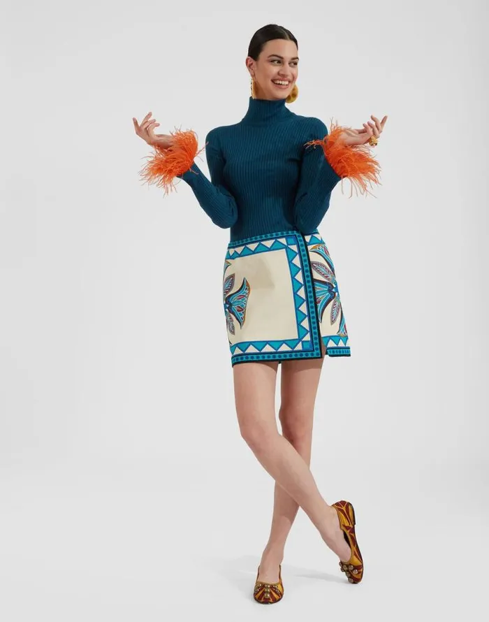 High Kick Top Blue Women La Double J Knitwear